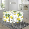 thumbnail image 2 of Lemon Yellow Spring Summer Fruit Round Tablecloth 60 Inch, Decorative Holiday Home Party Table Cloth for Kitchen Dining Picnic Table Cover, 2 of 5