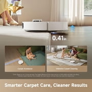 DREAME Robot Vacuum and Mop, 25000Pa Suction, TriCut Anti-Tangle, 100 Days Auto-Empty, Pet Hair Capets Friendly, MopExtend Tech for Edge Cleaning, Smart Obstacle Avoidance,White