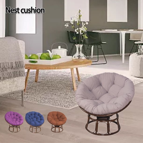 Muyoka Cojín para silla colgante, cómodo cojín de asiento redondo, funda de hamaca transpirable con diseño de cremallera, alfombrilla de algodón para jardín y Patio Muyoka Hogar