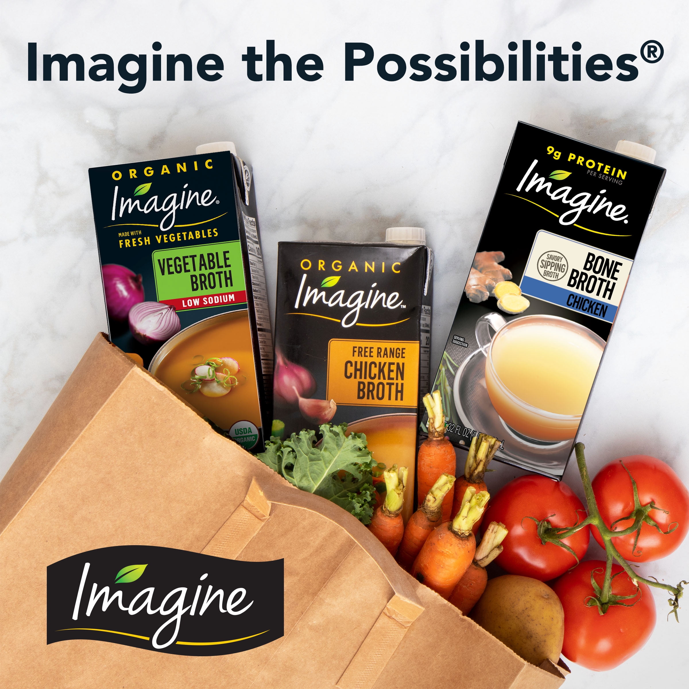 Imagine Organic Low Sodium Vegetable Broth, 32 fl oz Carton