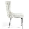 thumbnail image 5 of Furniture of America Vera Glam Nailhead Trim Dining Chairs, White and Chrome (Set of 2), 5 of 15