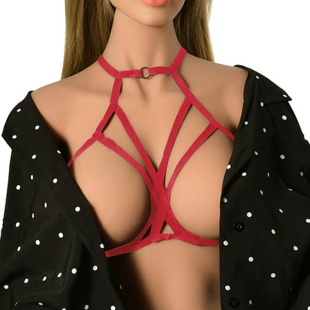 

Pxiakgy Fashion Elastic Bra Strap Interesting Harness Underwear Red + One size