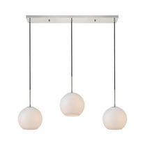 Baxter 3 Lights Chrome Pendant With Frosted White Glass