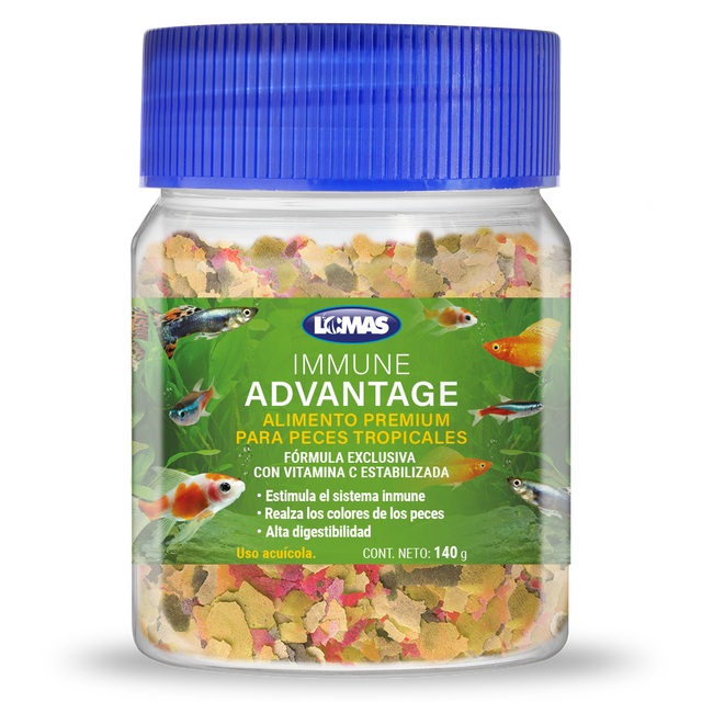 HOJUELAS IMMUNE ADVANTAGE P/PECES TROPICALES 140 GRS