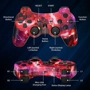 ISHAKO Wireless Controller Compatible with PS3/PC, Dual Vibration, Motion Sensor - Galaxy Red