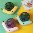 thumbnail image 3 of Porfeet Mini Fan Silent Strong Wind Fodable Cartoon Snail Student USB Charging Desk Handheld Cooling Fan for Office, 3 of 8