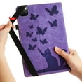 thumbnail image 5 of Allytech Flip Wallet Case for iPad Pro 11 Inch M4 (2024), Auto Sleep/Wake, Pencil Holder & Card Slots, Lovely Pattern PU Leather Shockproof Slim Fit Kickstand Case - Purple, 5 of 8