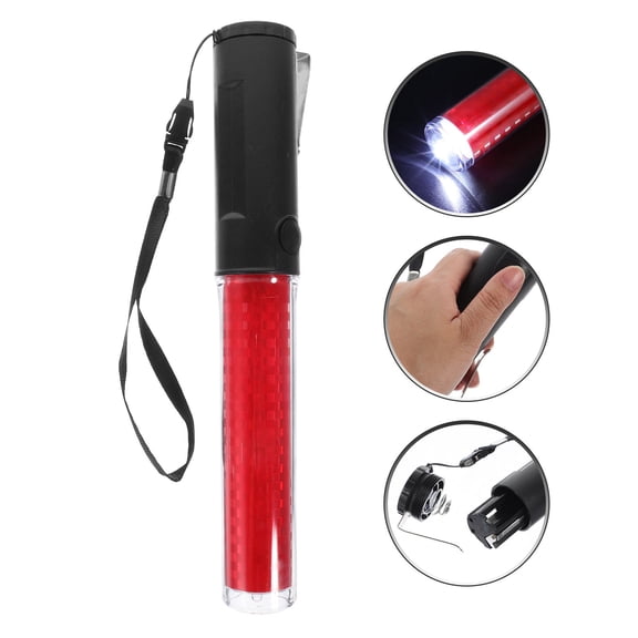 FELTECHELECTR Concert Light Stick 1Pack Red and Multi Luminous Stick ABS Material for Evacuation Warning 11.8x1.4x1.4in