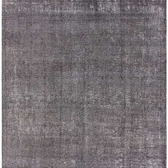 Ahgly Company Machine Washable Indoor Square Industrial Modern Eggplant Purple Area Rugs, 8' Square