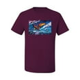 thumbnail image 2 of Wild Bobby, Abstract Wind Surfer with Dolphins, Animal Lover, Men Graphic Tees, Maroon, 5XL, 2 of 3