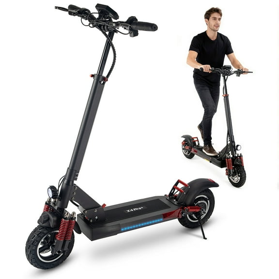 Electric Scooter, 800W Motor E-Scooter Up to 34 Miles Range, Top Speed 22 MPH, 10" Off Road Escooter Tires, Adjustable Handlebar Height, Folding Commuting Electric Scooter for Adults