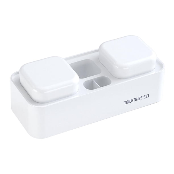 Portacepillos de dientes Artículos de tocador multiusos Colgador estable para cepillos de dientes Fácil de limpiar Blanco