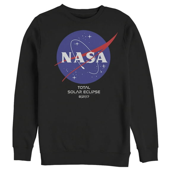 Men's NASA Classic Logo Total Solar Eclipse 2017 Sweatshirt Black Medium