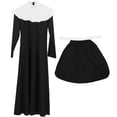 thumbnail image 1 of 1 juego de disfraz de monja para fiesta de cosplay, accesorio de Halloween, ropa de monja para mujeres adultas, 1 of 5