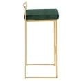 thumbnail image 3 of Contemporary Home Living Set of 2 Contemporary Barstools in Brushed Gold and Green Velvet 34", 3 of 5