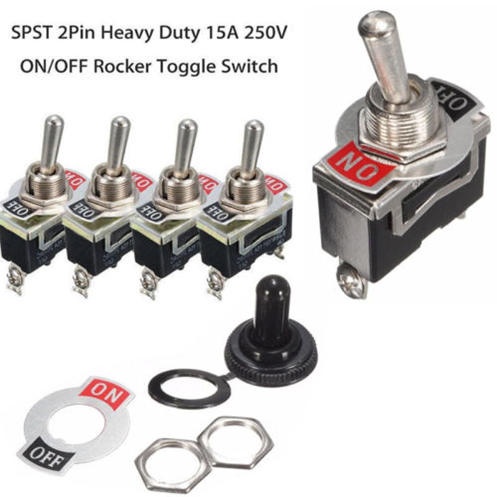 Dergtgh 5pcs ON/OFF Toggle Switch Heavy Duty Waterproof Cover 12V Toggle Light Switch Car Dash Spst Metal Switch Set Dergtgh 5pcs ON/OFF Toggle Switch Heavy Duty Waterproof Cover 12V Toggle Light Switch Car Dash Spst Metal Switch Set