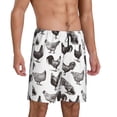 thumbnail image 2 of Balery Funny Chicken Pantalones cortos de pijama de punto de algodón para hombre con cinturilla y bolsillos-X-Large, 2 of 6