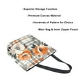 thumbnail image 3 of FORMRS Womens Canvas Tote Bag with Zipper Inner Pocket Shoulder Handbag, Plaid Floral, 3 of 7