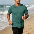 thumbnail image 4 of Men's Solid Crew Neck Short Sleeve T-Shirt, Regular Fit Lightweight Casual Basic Summer Top S, 4 of 5
