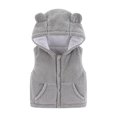 thumbnail image 2 of EQWLJWE Toddler Baby Boys Girls Fleece Vest Sleeveless Button Jacket Fall Hooded Outerwear With Pockets Girls' Outerwear Holiday Clearance, 2 of 6