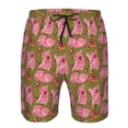 thumbnail image 3 of Honeii's Cartoon Pigs Print Men's Casual Shorts with Drawstring，Swim Trunks Quick Dry Beach Shorts, 3 of 5