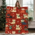 thumbnail image 3 of Christmas Decorative Throw Blanket, Christmas Theme Print Decoration, Soft Flannel Winter Blankets for Couch Bed Sofa, Holiday Home Decor, Xmas Festival Gifts for Kids Adults 27.55x39.37 Inch, 3 of 8