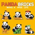 thumbnail image 2 of Lindo Panda chino conjuntos de bloques de construcción DIY juguetes educativos de montaje ladrillos Mini animales modelo MOC niños regalo de cumpleaños de Navidad, 2 of 5