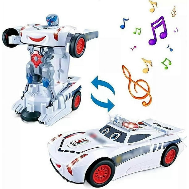 Electric Universal Deformation Car Toy, 2024 New Transform Police Cars for Kids