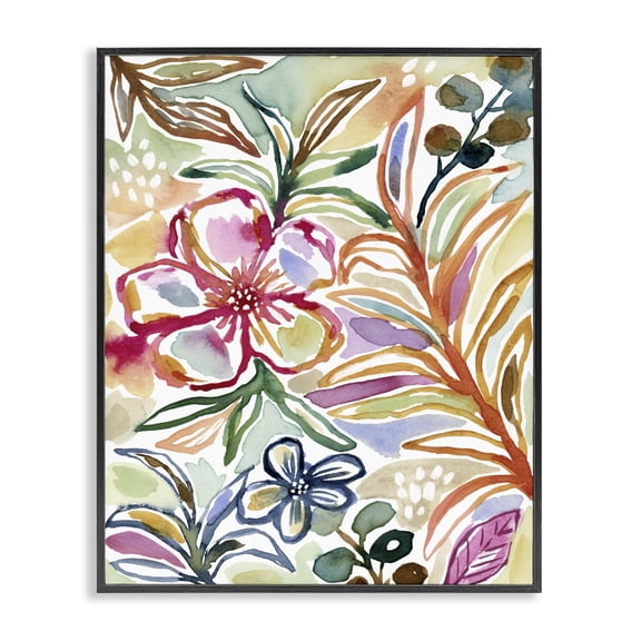 Stupell Industries Colorful Garden Impressions Black Framed Giclee Art, design by Lisa Nohren
