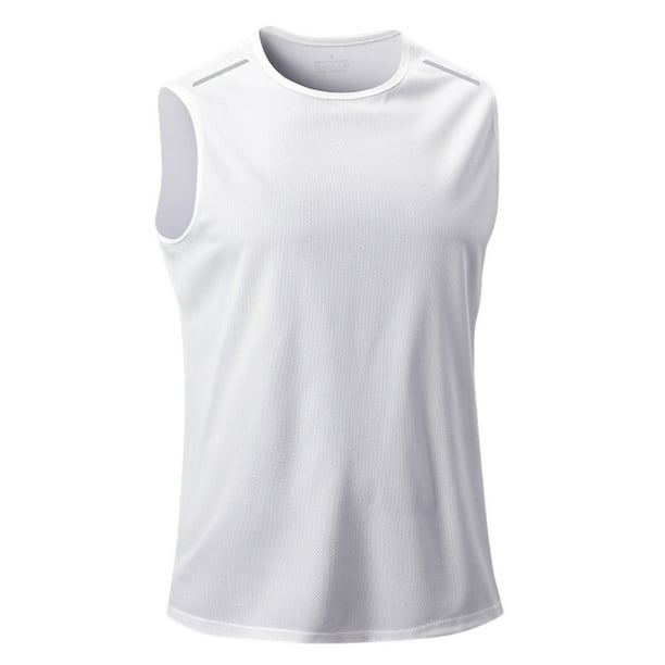 Hombres Moda Casual sin Mangas Suéter Sólido Cuello Redondo Tanque Deportivo