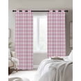 thumbnail image 3 of Pink Blackout Curtains 96 Inches Long for Bedroom, Country French Rustic Buffalo Plaid Modern Art Thermal Insulated Room Darkening Black Out Window Curtain Panels Grommet Drapes for Living Room, 3 of 8