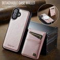 thumbnail image 6 of Allytechgroup 2 In 1 Wallet Case for iPhone 16, PU Leather Magnetic Case with Detachable Cards Holder Support Wireless Charging Full Body Protector Cover for iPhone 16, Rosegold, 6 of 11