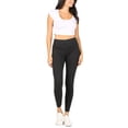 thumbnail image 5 of FashionMille Women's Solid Basic High Waisted Elastic Jersey Full Length Leggings Pant, 5 of 5