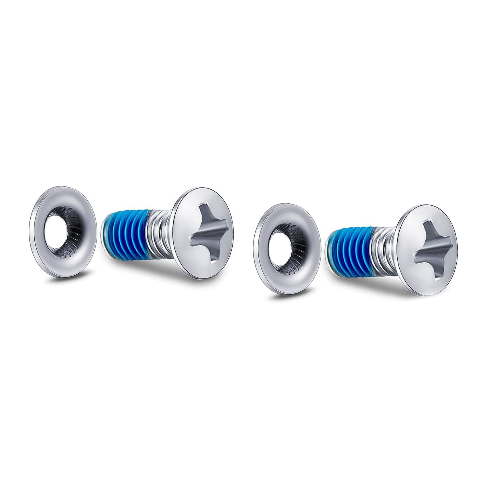 Snowboard Binding Screw Set Include 4 Pieces Snowboard Mounting Screws and 4 Pieces Snowboarding Screw Washers, Blue