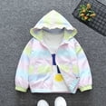thumbnail image 4 of GYRATEDREAM Infant Baby Girls Hooded Trench Coat Toddler Gradient Color Zipper Windbreaker Lightweight Short Jacket Outwear for 9 Months-5 Years, 4 of 8