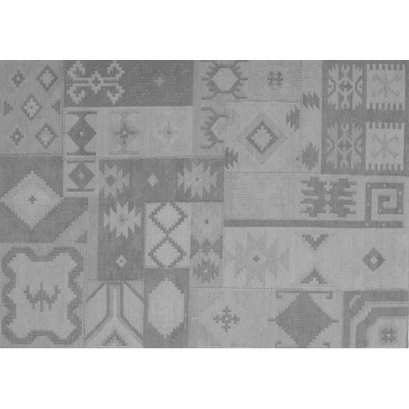 Ahgly Company Indoor Rectangle Patchwork Gray Transitional Area Rugs, 8' x 12'
