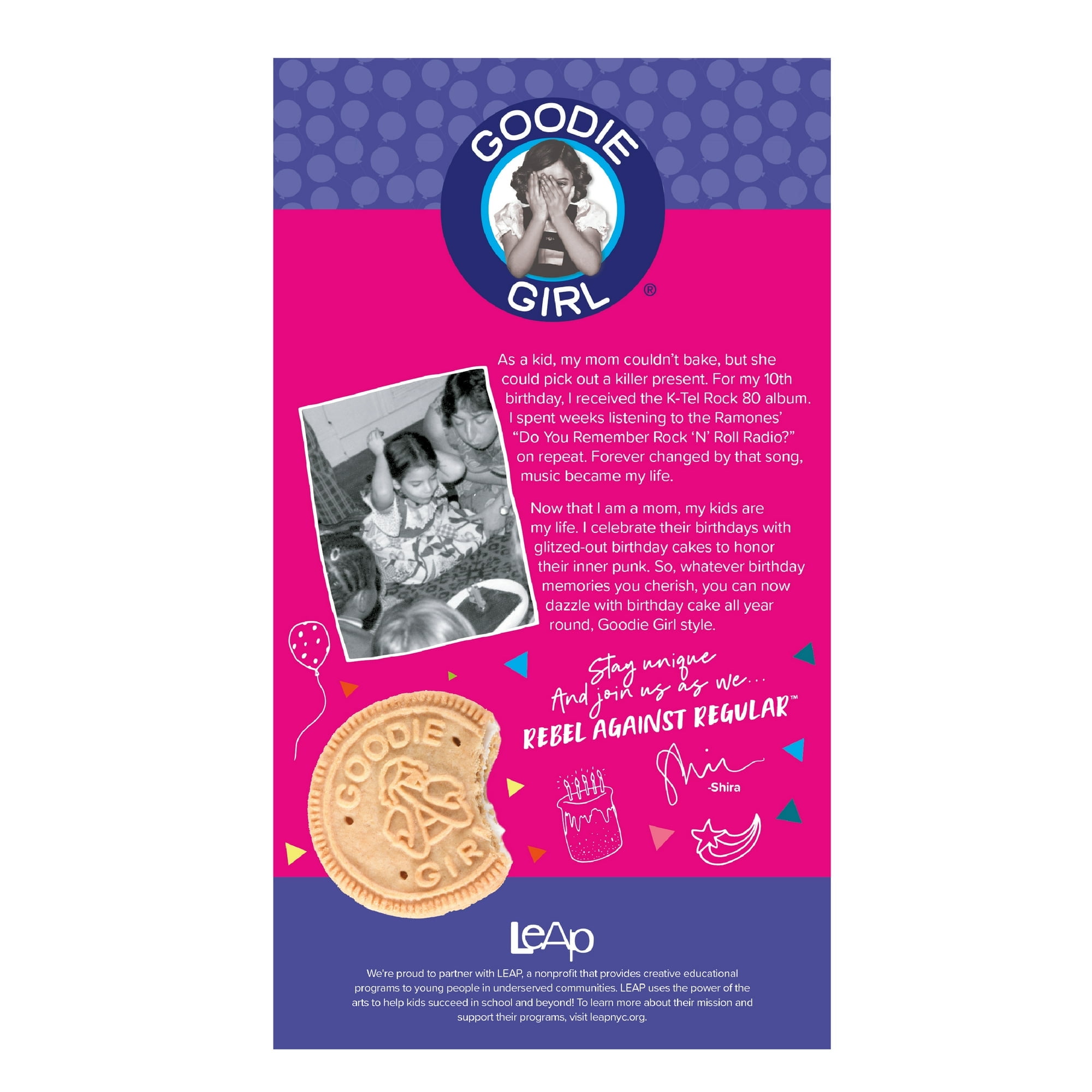 Pack of 6, Goodie Girl Birthday Cake Sandwich Cookies, 10.6 oz