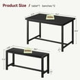 thumbnail image 3 of 3-Piece Dining Table & Bench Set for 4 - Rectangular Kitchen Dining Table with Sturdy Benches, 3 of 6