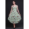 thumbnail image 3 of Bimba Robe Midi d'Été Imprimée à Fleurs pour Femmes Col en V Tenue de Vacances-Petite, 3 of 5