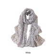 thumbnail image 4 of Sonducket Bufanda con estampado clásico y atemporal de poliéster Bufanda elegante y cálida no tóxica e inodora para mujer Accesorios de disfraces Blanco, 4 of 6