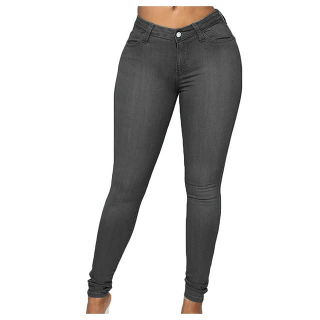 Aqestyerly Jeans Skinny pour Femmes Grande Taille Mode Décontractée Pantalon Crayon HWRETIE