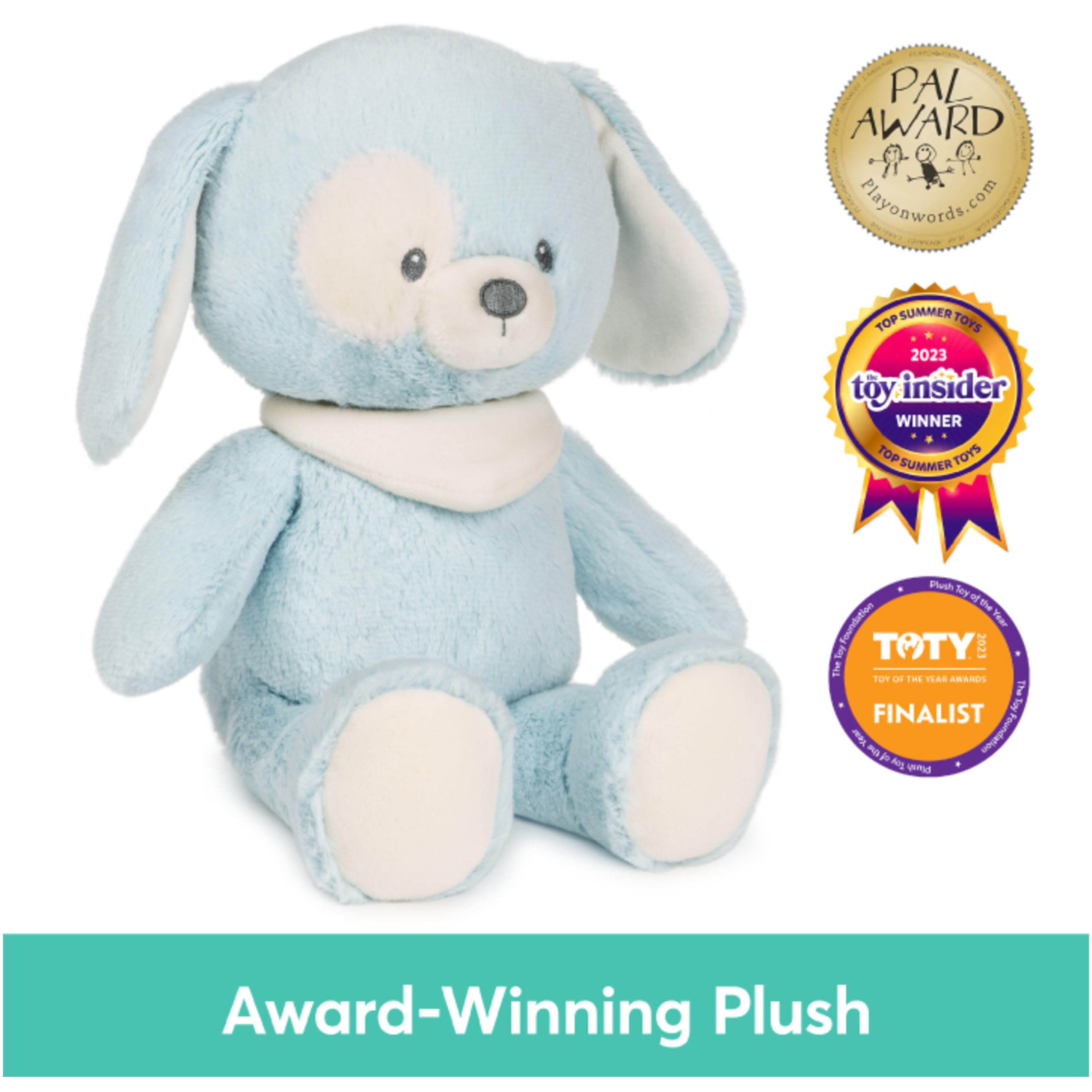 GUND Baby Sustainable Puppy Plush, Stuffed Animal Made from Recycled Materials, Spring Decor, Easter Gift for Babies and Newborns, Blue/Cream, 13