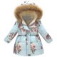 thumbnail image 1 of Parka con capucha y cuello de piel sintética para niña, chaqueta acolchada con cremallera de invierno-AM, 1 of 2