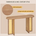 thumbnail image 5 of Natural Wood Wash Farmhouse Rattan Console Table for Living Room Entryway (47.8x14x30 Inch), 5 of 12