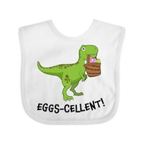 Inktastic Eggs-cellent Cute Easter T-rex Dinosaur Boys or Girls Baby Bib