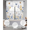 thumbnail image 2 of Spring Floral Swag Kitchen Curtains Sets for Windows 24 Inch Length, Summer Pastoral Butterfly Watercolor Short Window Curtain Panels Swags Valances and Tiers 3 Piece Set for Cafe/Dining Room, 2 of 5