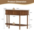 thumbnail image 2 of PHOYAL Fluted Half Oval Console Table with Drawers and Storage, Wooden Semi Elliptic End table with Shelf for Living Room, Half Round Side Table for Entryway Hallway, Walnut, 2 of 7