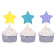 thumbnail image 2 of 20 piezas Tarjeta de pastel de cumpleaños polvo de oro brillante decoración de mesa de postre de fiesta decoración de pastel de estrella Xemadio 2034117-2, 2 of 9