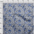 thumbnail image 3 of oneOone Tissu Viscose Chiffon Bleu Moyen Floral Rétro Matériel de Robe Tissu Imprimé Tissu au Mètre 42 Pouces de Large, 3 of 5