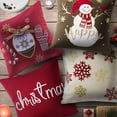 thumbnail image 7 of Phantoscope Merry Christmas Canvas Embroidered Decorative Throw Pillow, Snowman, 18" x 18",Set of 4, 7 of 7